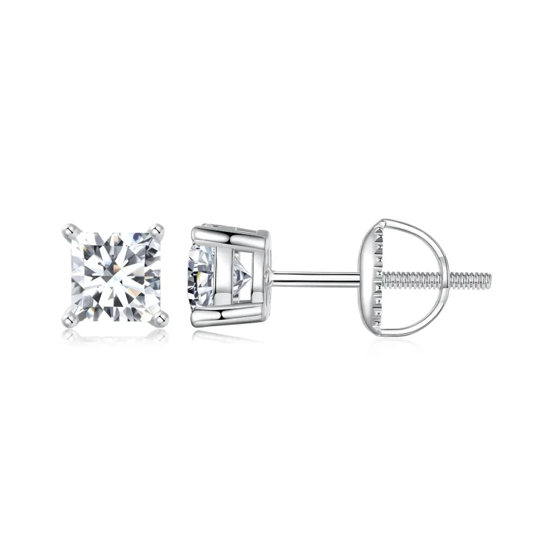 (kép) Pandora stílusú hercegnő Moissanite fülbevalók (két tanúsítvánnyal) - MSE047-L