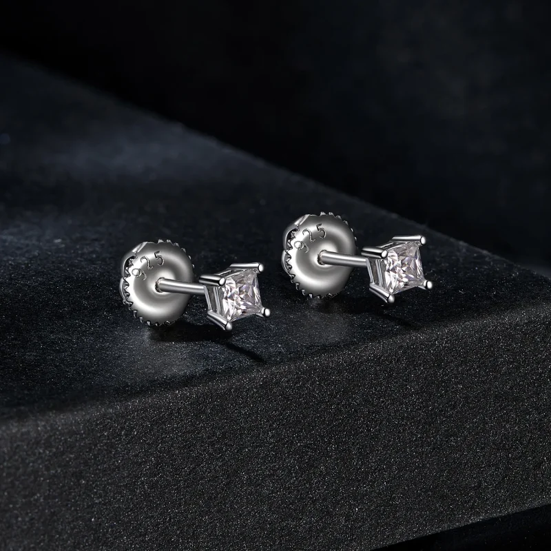 (kép) Pandora stílusú hercegnő Moissanite fülbevalókkal (egy tanúsítvány) - MSE047-S - Megtekintés 2