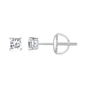 Pandora stílusú hercegnő Moissanite fülbevalókkal (egy tanúsítvány) - MSE047-S (kép) Pandora stílusú hercegnő Moissanite fülbevalókkal (egy tanúsítvány) - MSE047-S