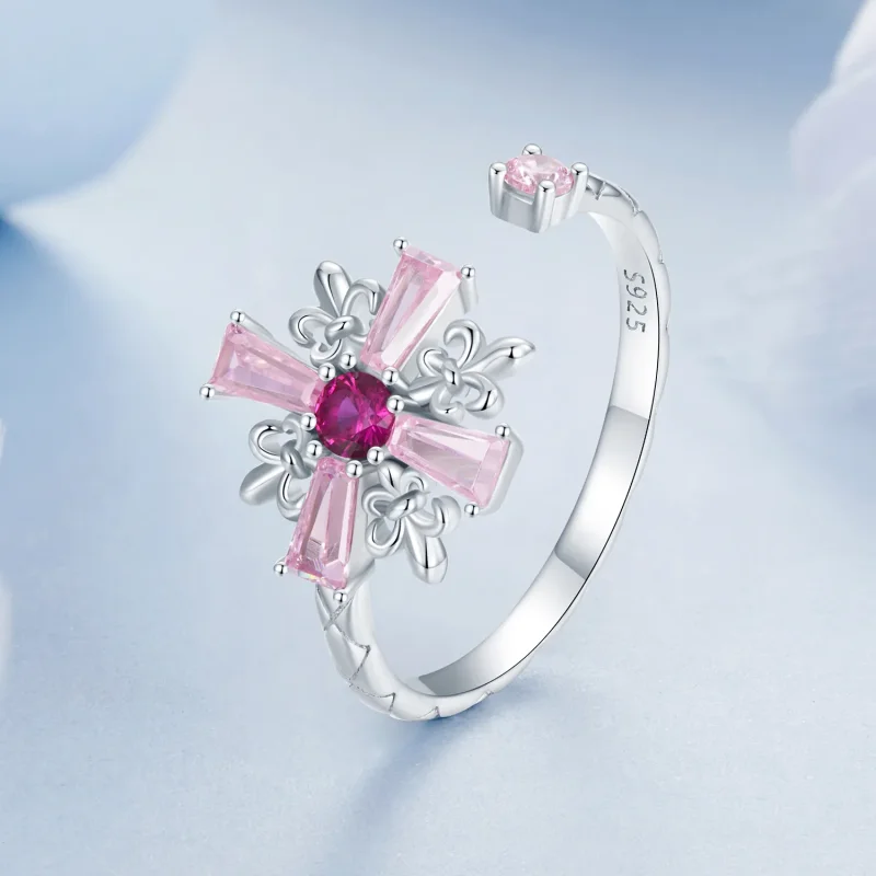 (kép) Pandora stílusú Iris Cross Open Ring - BSR526-E - Megtekintés 2