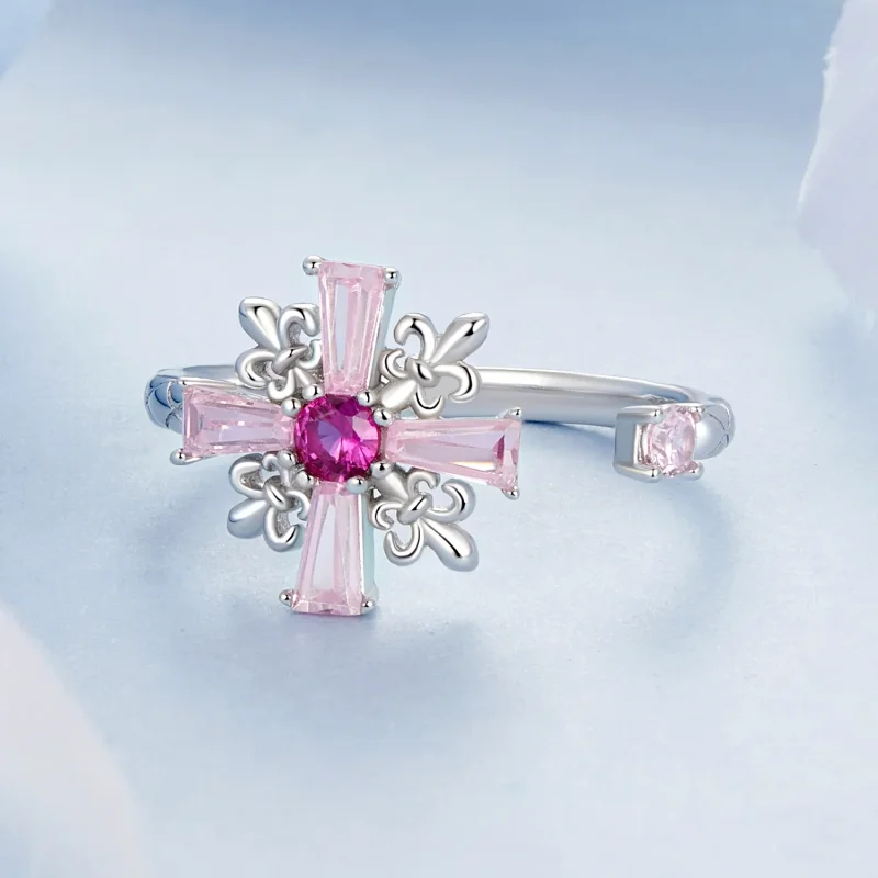 (kép) Pandora stílusú Iris Cross Open Ring - BSR526-E - Megtekintés 3