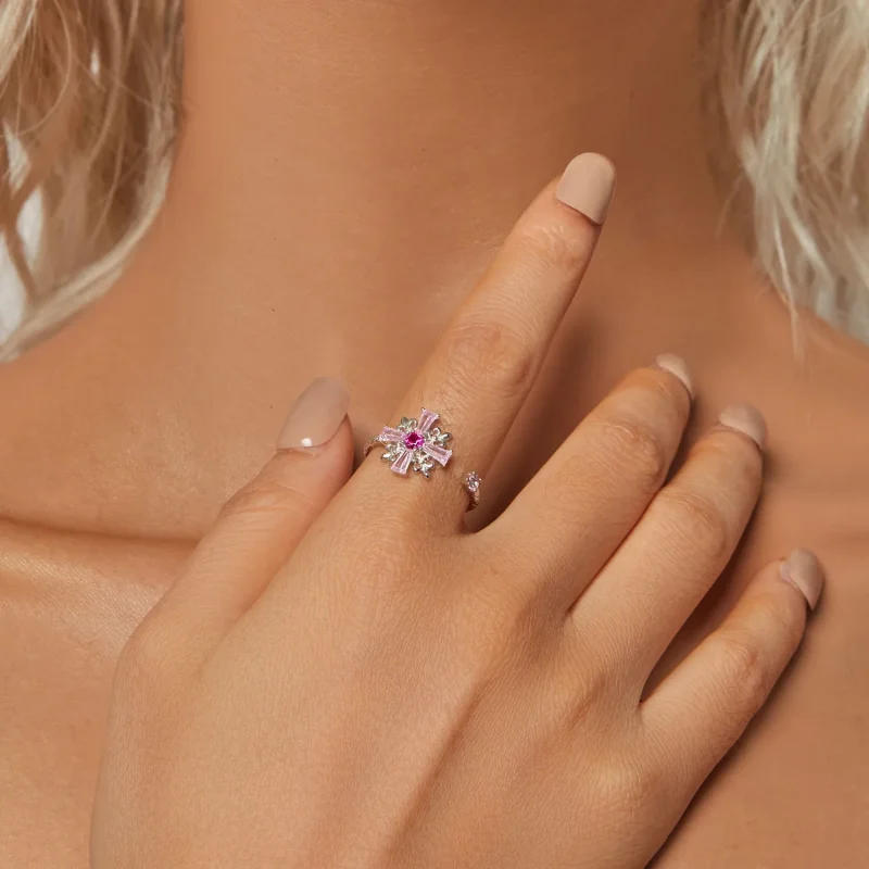 (kép) Pandora stílusú Iris Cross Open Ring - BSR526-E - Megtekintés 4