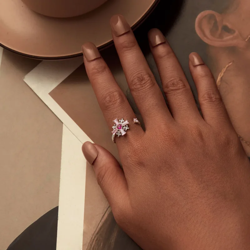 (kép) Pandora stílusú Iris Cross Open Ring - BSR526-E - Megtekintés 6