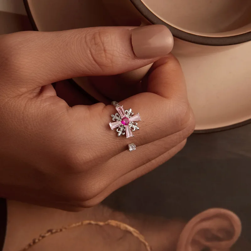 (kép) Pandora stílusú Iris Cross Open Ring - BSR526-E - Megtekintés 7