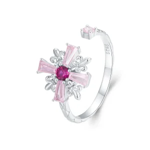 Pandora stílusú Iris Cross Open Ring - BSR526-E (kép) Pandora stílusú Iris Cross Open Ring - BSR526-E