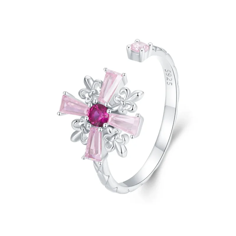(kép) Pandora stílusú Iris Cross Open Ring - BSR526-E