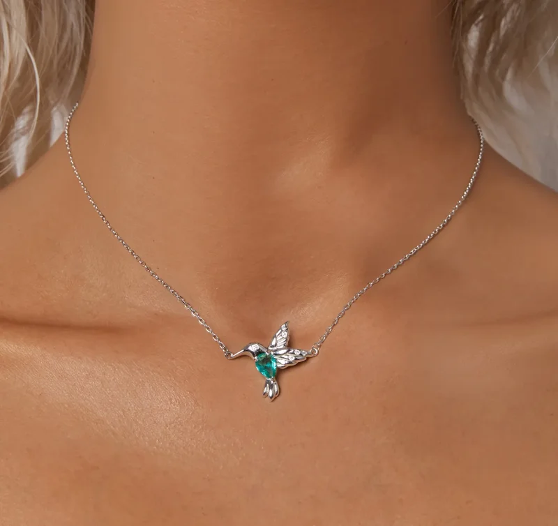 (kép) Pandora stílusú kolibri nyaklánc - BSN378 - Megtekintés 5