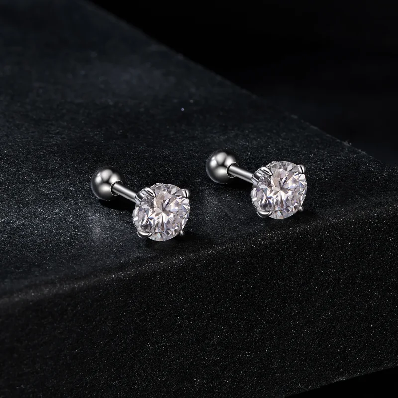 (kép) Pandora stílusú Moissanite minta szálgömb fülbevalók (két tanúsítvány) - MSE050 - Megtekintés 2