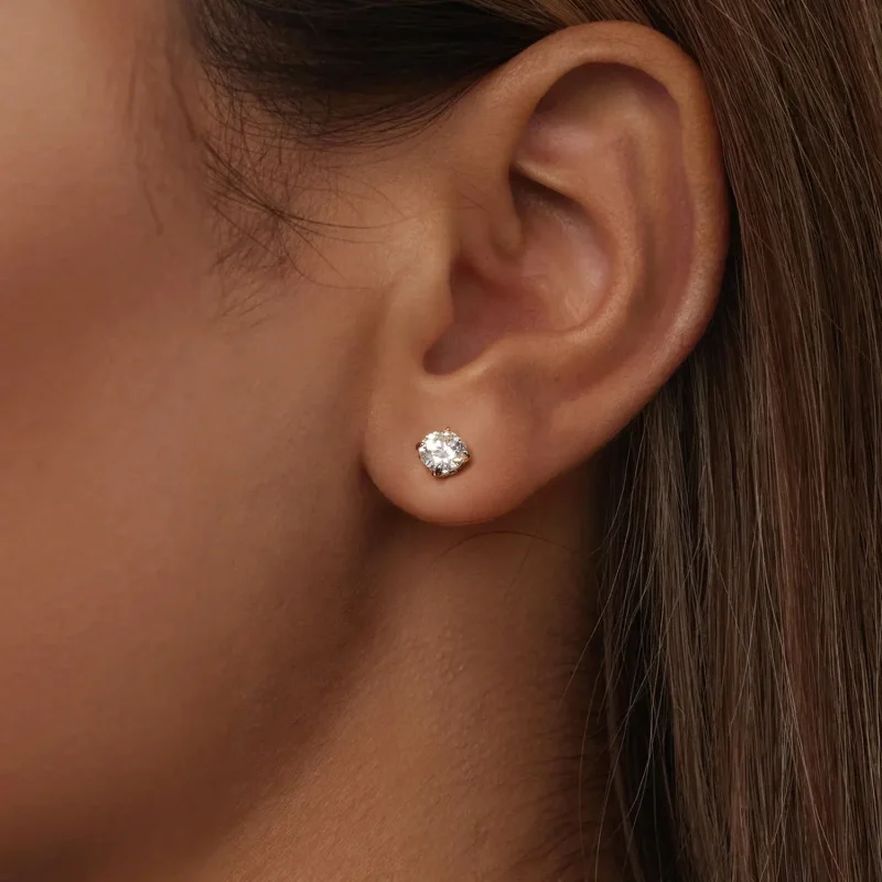 (kép) Pandora stílusú Moissanite minta szálgömb fülbevalók (két tanúsítvány) - MSE050 - Megtekintés 5