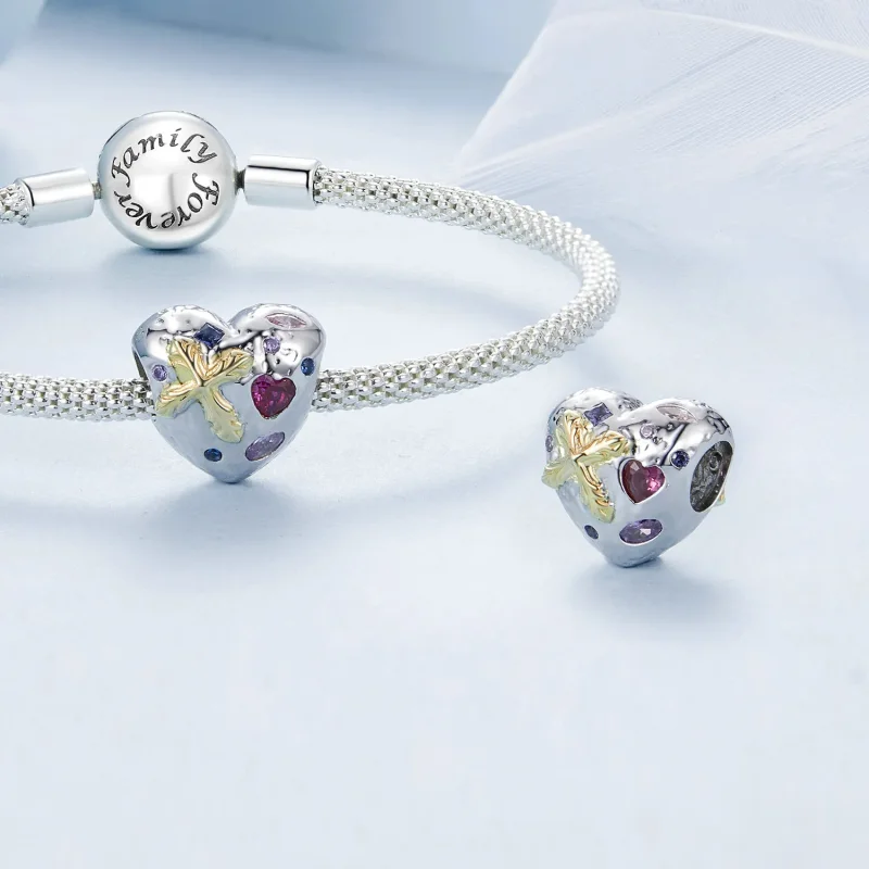 (kép) Pandora stílusú vintage Cross Heart - BSC1006 - Megtekintés 4
