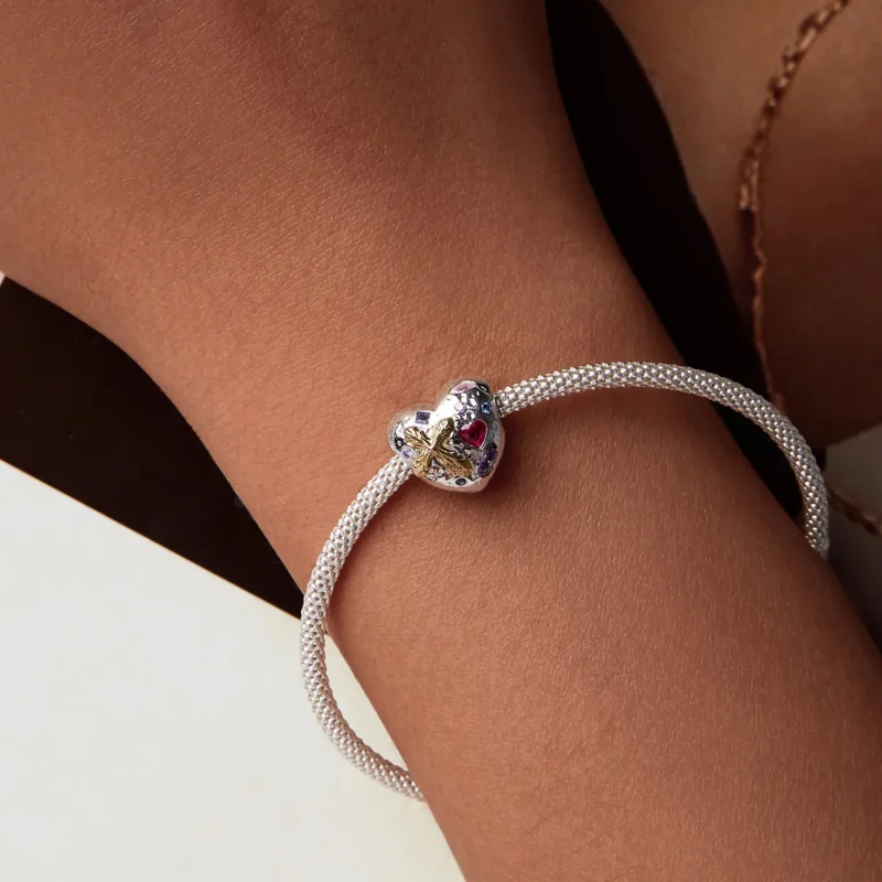 (kép) Pandora stílusú vintage Cross Heart - BSC1006 - Megtekintés 7