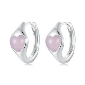 Pandora Style csodálatos Pandora stílusú rózsaszín szív fülbevalókat - BSE1000 (kép) Pandora Style csodálatos Pandora stílusú rózsaszín szív fülbevalókat - BSE1000