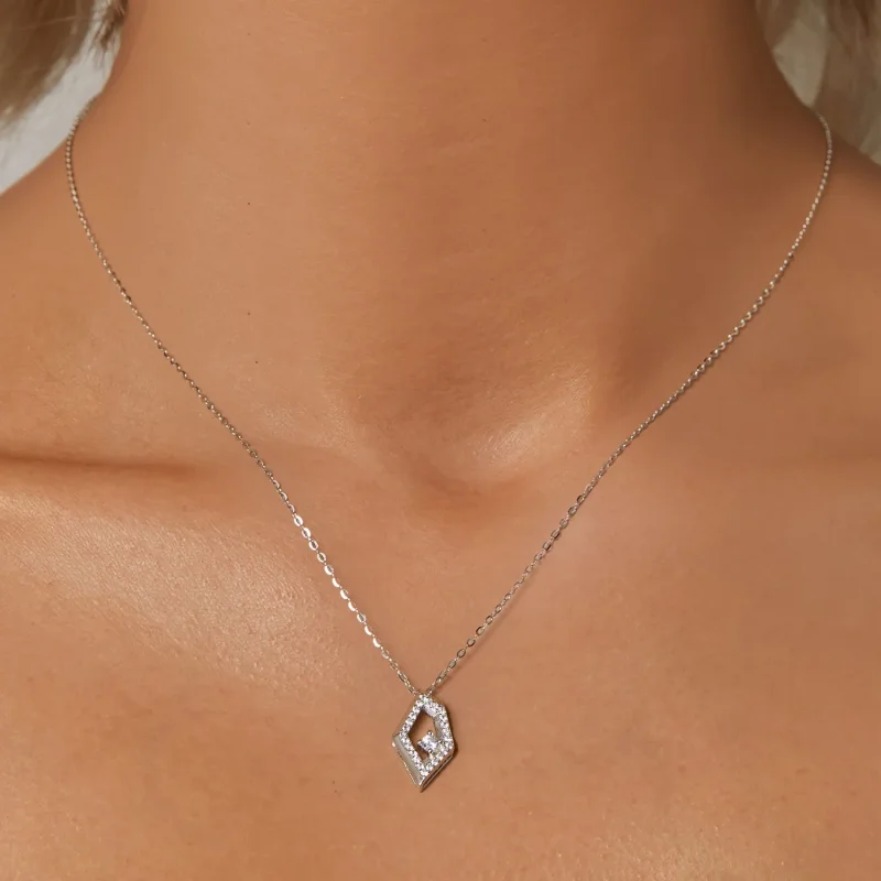(kép) Pandora Style varázslatos Pandora stílusú geometriai szikra nyakláncot - SCN517 - Megtekintés 5
