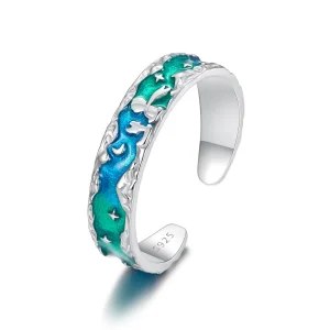 Pandora stílusú Aurora csillagok kis herceg és róka nyitó gyűrű - SCR1021-E (kép) Pandora stílusú Aurora csillagok kis herceg és róka nyitó gyűrű - SCR1021-E