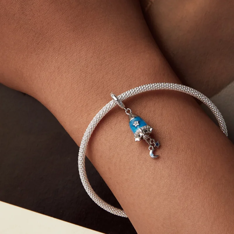 (kép) Pandora stílusú csillag hold rakéta Charm - SCC2788 - Megtekintés 6