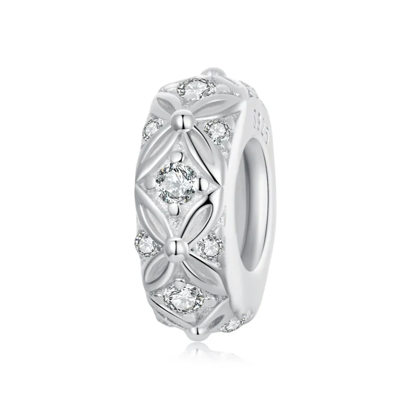 (kép) Pandora stílusú dombornyomott mintázatú szilikon spacer Charm - BSC1011