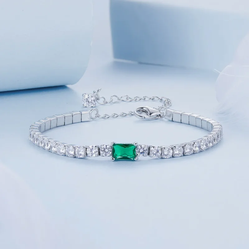(kép) Pandora stílusú elegáns smaragd karkötő - BSB179 - Megtekintés 3