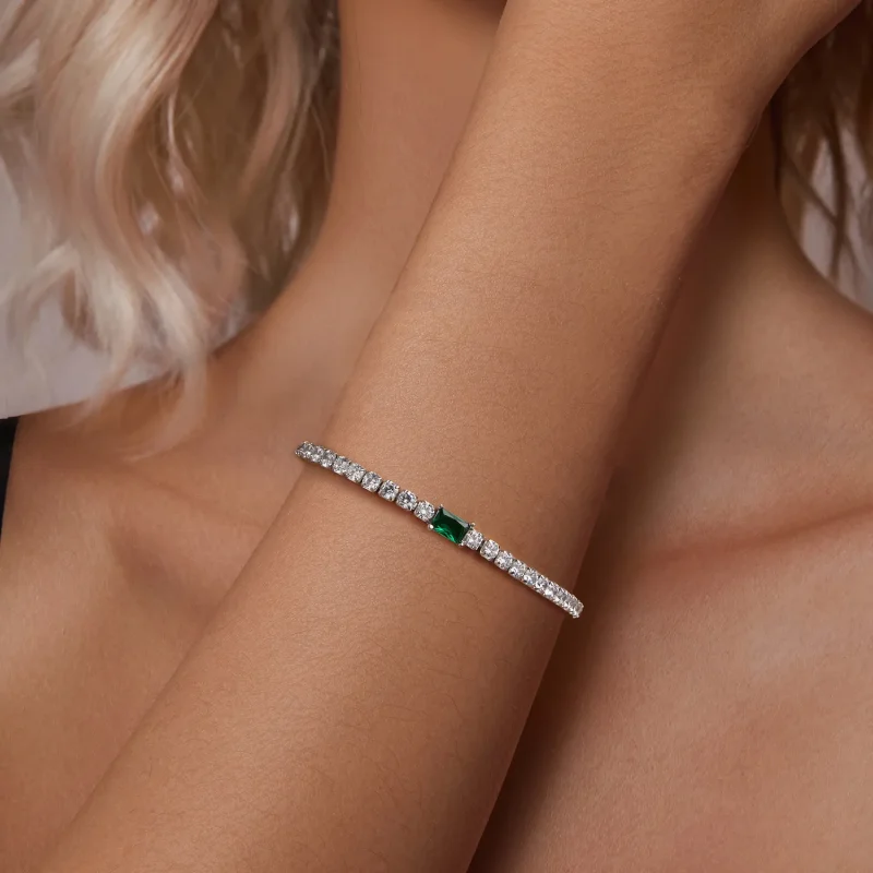 (kép) Pandora stílusú elegáns smaragd karkötő - BSB179 - Megtekintés 5