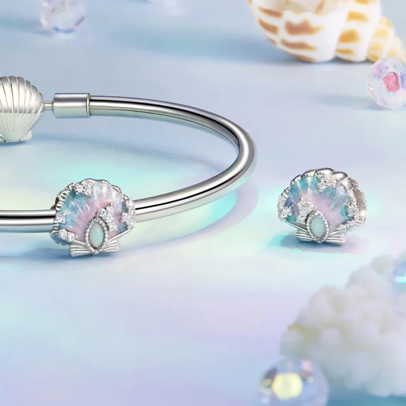 (kép) Pandora stílusú fantasy színes kagyló Charm - BSC1017 - Megtekintés 4