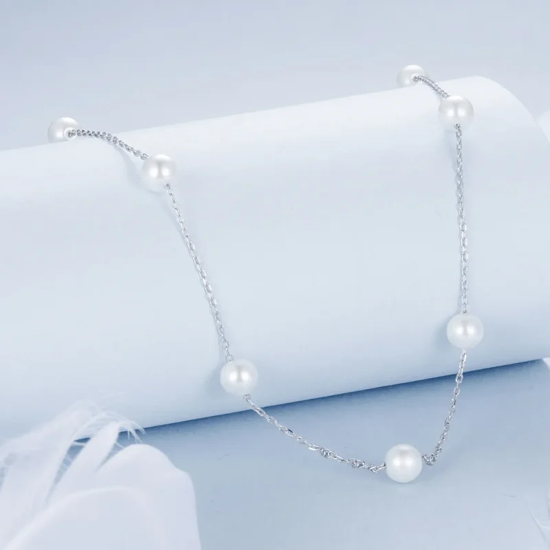 (kép) Pandora stílusú Gypsophila nyaklánc - BSN389 - Megtekintés 2