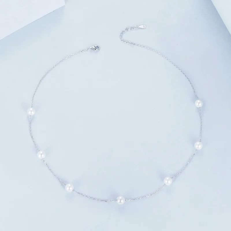 (kép) Pandora stílusú Gypsophila nyaklánc - BSN389 - Megtekintés 3