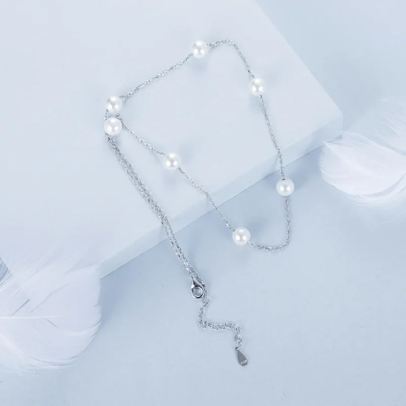 (kép) Pandora stílusú Gypsophila nyaklánc - BSN389 - Megtekintés 4