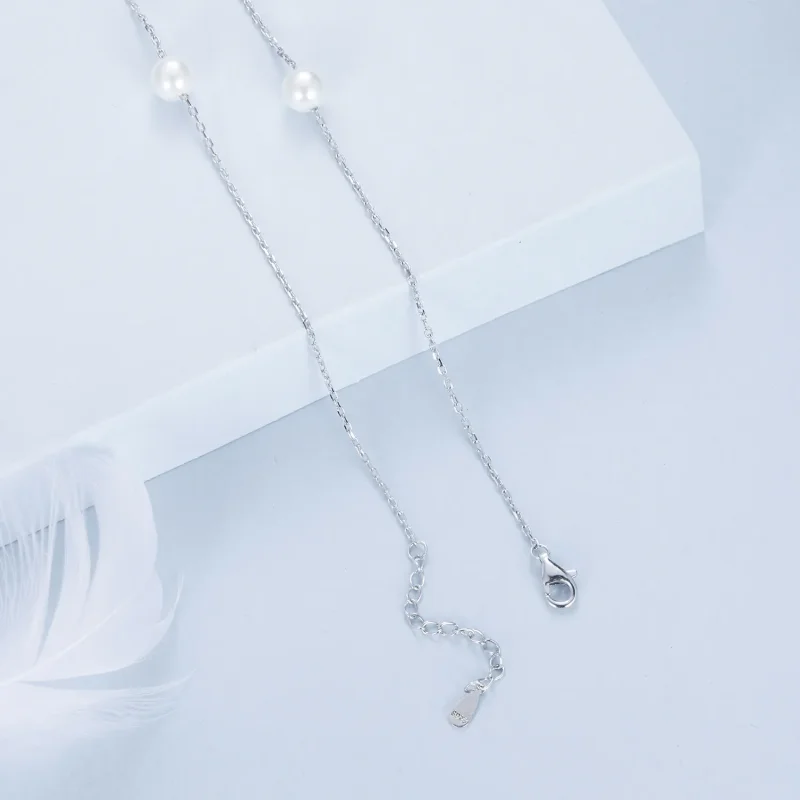 (kép) Pandora stílusú Gypsophila nyaklánc - BSN389 - Megtekintés 5