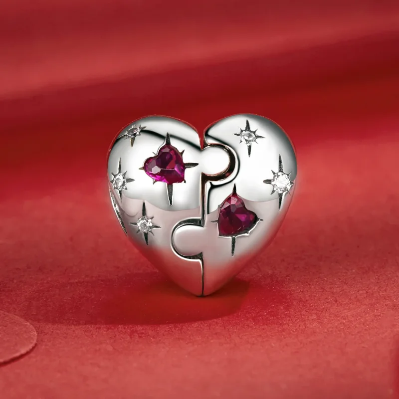 (kép) Pandora stílusú Jigsaw Heart Charm - SCC2775 - Megtekintés 2