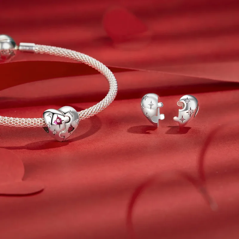 (kép) Pandora stílusú Jigsaw Heart Charm - SCC2775 - Megtekintés 4