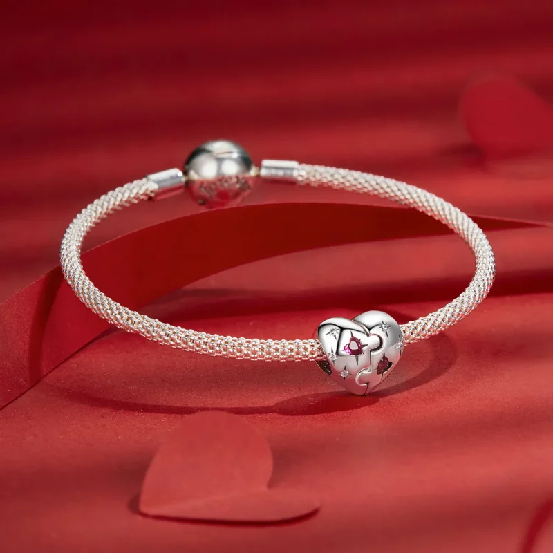 (kép) Pandora stílusú Jigsaw Heart Charm - SCC2775 - Megtekintés 5