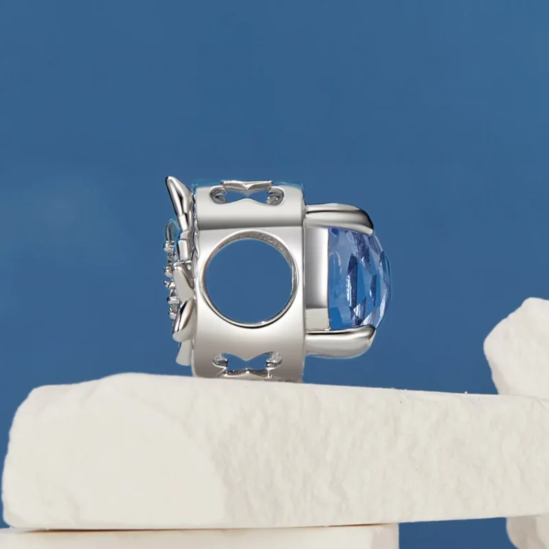 (kép) Pandora stílusú kis Delphinium virág Charm - BSC1029 - Megtekintés 9