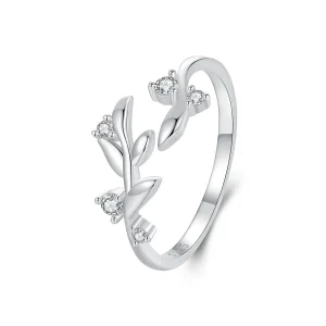 Pandora stílusú levélgyűrű - BSR562-E (kép) Pandora stílusú levélgyűrű - BSR562-E