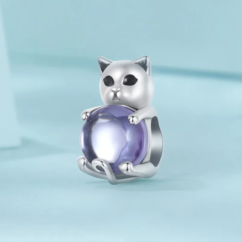 (kép) Pandora stílusú macska szerencsés kő Charm - SCC2796 - Megtekintés 2