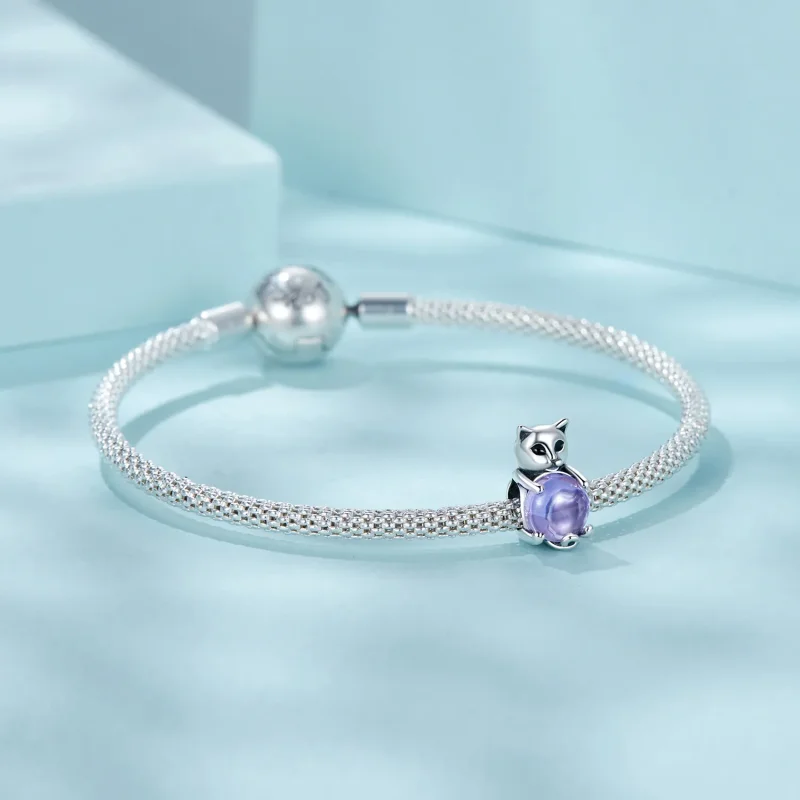 (kép) Pandora stílusú macska szerencsés kő Charm - SCC2796 - Megtekintés 5
