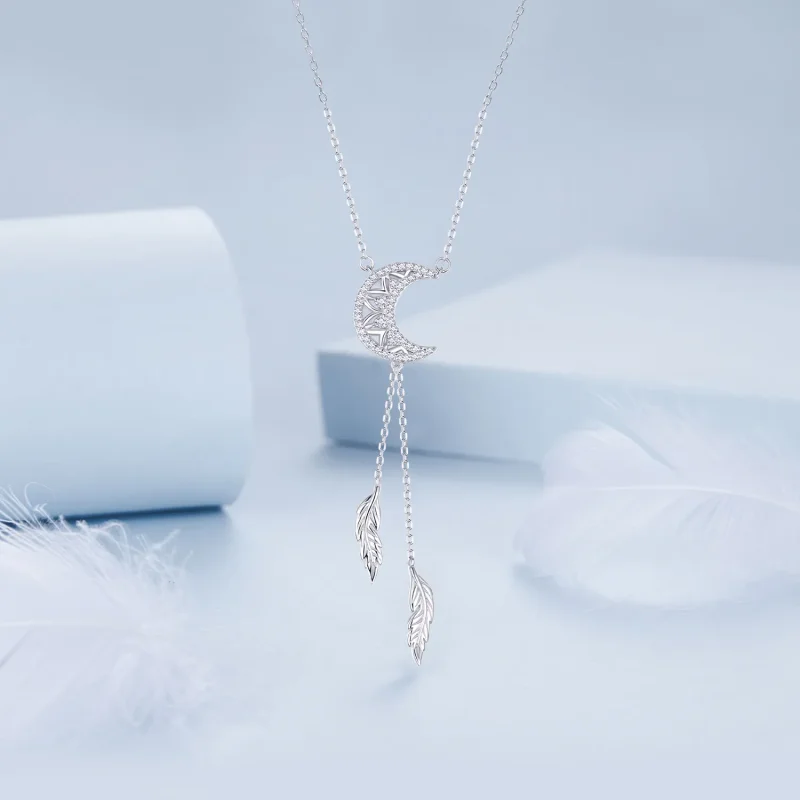 (kép) Pandora stílusú Moon Dreamcatcher nyaklánc - BSN390 - Megtekintés 3