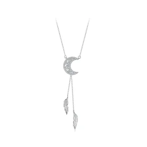 Pandora stílusú Moon Dreamcatcher nyaklánc - BSN390 (kép) Pandora stílusú Moon Dreamcatcher nyaklánc - BSN390