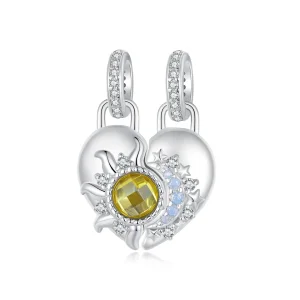 (kép) Pandora stílusú Nap és Hold szerelmi Charm - BSC1034