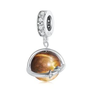 (kép) Pandora stílusú Natural Tiger Quartz Charm - SCC2805