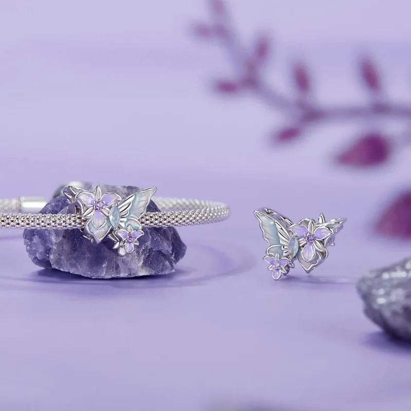 (kép) Pandora stílusú pillangó írisz Charm - BSC1030 - Megtekintés 4