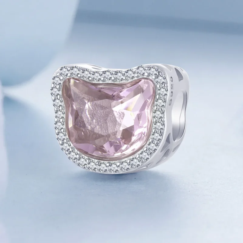 (kép) Pandora stílusú Pink Cat Charm - BSC1020 - Megtekintés 2