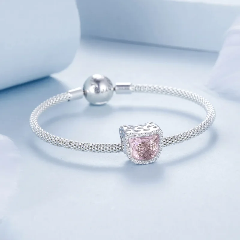 (kép) Pandora stílusú Pink Cat Charm - BSC1020 - Megtekintés 5