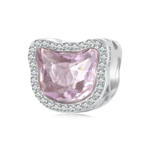 Pandora stílusú Pink Cat Charm - BSC1020 (kép) Pandora stílusú Pink Cat Charm - BSC1020