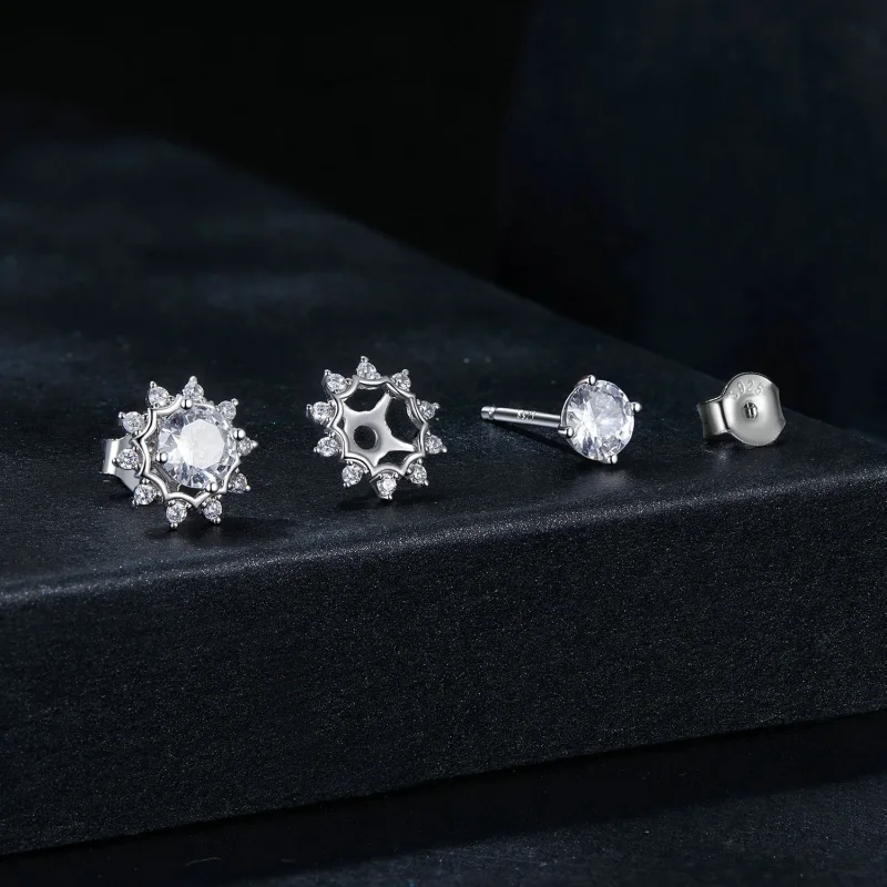 (kép) Pandora stílusú ragyogó szépség 0,5 kt Moissanit fülbevalók (két tanúsítvány) - - Megtekintés 8