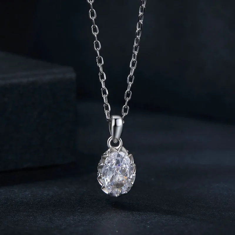 (kép) Pandora stílusú ragyogó szépség 1ct Moissanite nyaklánc (egy tanúsítvánnyal) - M - Megtekintés 3