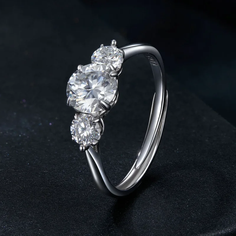 (kép) Pandora stílusú romantikus 1CT Moissanite Ring - MSR051-E - Megtekintés 2
