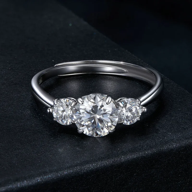 (kép) Pandora stílusú romantikus 1CT Moissanite Ring - MSR051-E - Megtekintés 3
