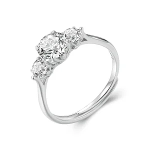 (kép) Pandora stílusú romantikus 1CT Moissanite Ring - MSR051-E