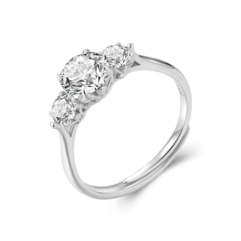 (kép) Pandora stílusú romantikus 1CT Moissanite Ring - MSR051-E