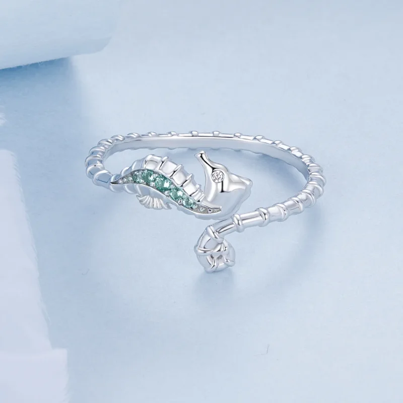 (kép) Pandora stílusú Seahorse Open Ring - BSR559-E - Megtekintés 3