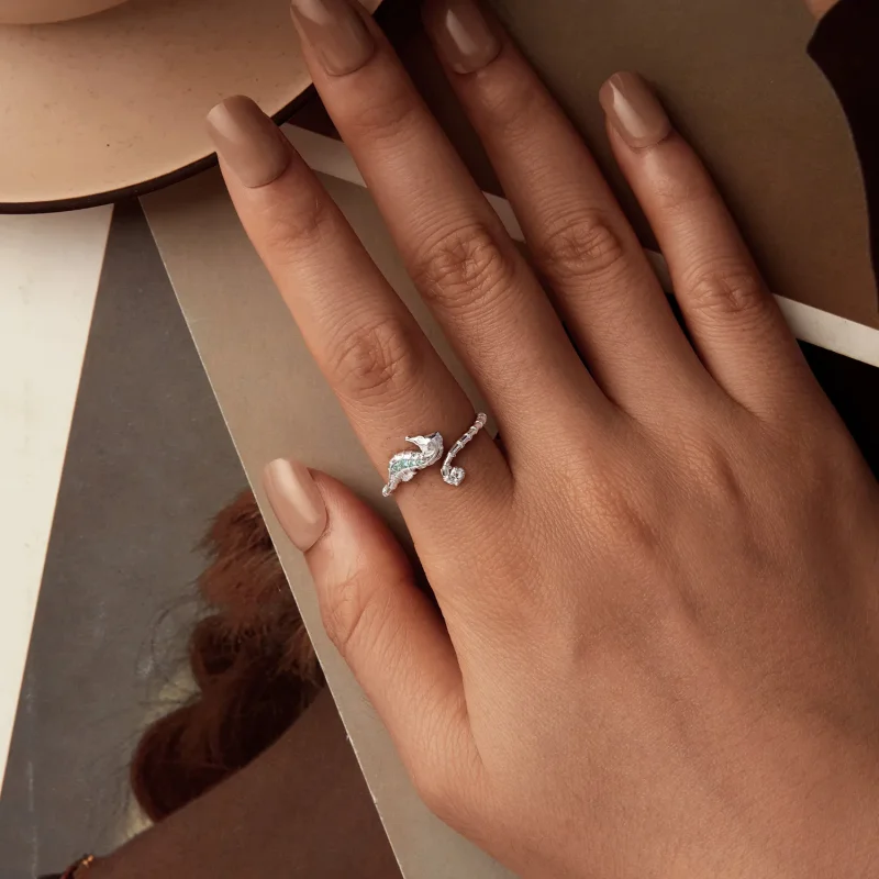 (kép) Pandora stílusú Seahorse Open Ring - BSR559-E - Megtekintés 4